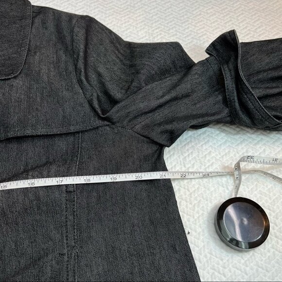 SANDRO Black Cotton Denim Cropped Burron Front Jacket Size M - Picture 7 of 9